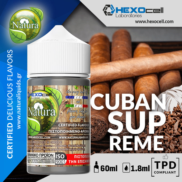 HYPERMIX ULTRA - NATURA - CUBAN SUPREME (ΕΚΛΕΚΤΟΣ ΚΑΠΝΟΣ ΠΟΥΡΟΥ & ΚΑΚΑΟ) - 1.8ML ΑΡΩΜΑ για 60ML Τελικό
