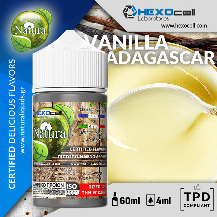 HYPERMIX ULTRA - NATURA - VANILLA MADAGASCAR (ΒΑΝΙΛΙΑ ΜΠΕΡΜΟΝ ΜΑΔΑΓΑΣΚΑΡΗΣ ΜΕ ΕΞΤΡΑ ΓΕΥΣΗ) - 4ML ΑΡΩΜΑ για 60ML Τελικό