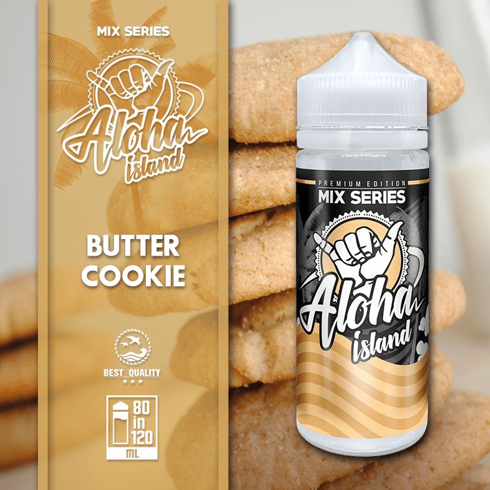 ALOHA ISLAND MIX-SHAKE-VAPE - 80/120ML - BUTTER COOKIE (ΜΠΙΣΚΟΤΟ ΒΟΥΤΥΡΟΥ)