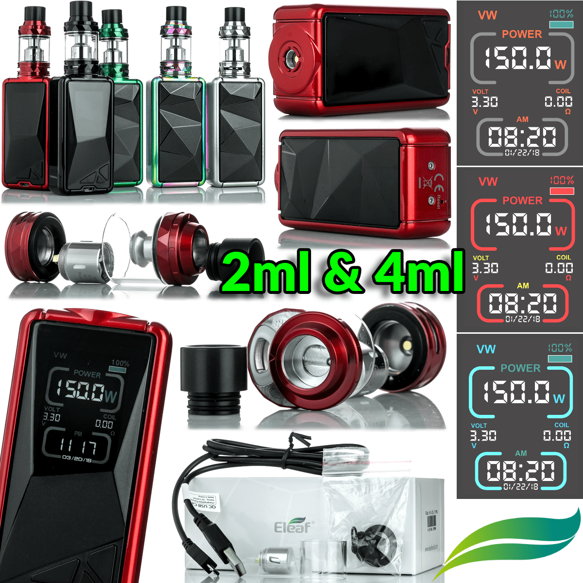 ΚΑΣΕΤΙΝΑ - ELEAF TESSERA 150W + ELLO 2ML ( BLACK )