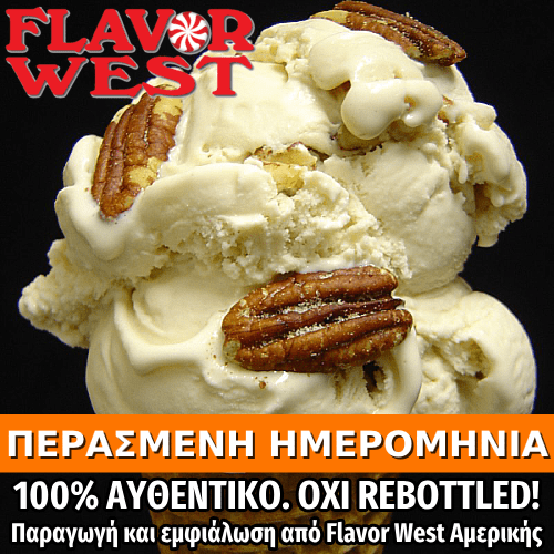 FLAVOR WEST - 118ML BUTTER PECAN (ΠΑΓΩΤΟ ΒΑΝΙΛΙΑ ΜΕ ΒΟΥΤΥΡΟ ΚΑΙ ΨΗΜΕΝΑ ΠΕΚΑΝ) ΣΥΜΠΥΚΝΩΜΕΝΟ ΑΡΩΜΑ ** ΠΕΡΑΣΜΕΝΗ ΗΜΕΡΟΜΗΝΙΑ **