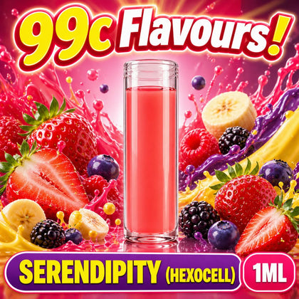 D.I.Y. - ΑΡΩΜΑ ΕΦΚ - 99c FLAVOURS - 1ML - SERENDIPITY ( HEXOCELL ) - ΔΡΟΣΕΡΗ ΦΡΑΟΥΛΑ, ΜΟΥΡΑ & ΜΠΑΝΑΝΑ - 10%