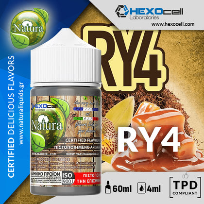HYPERMIX ULTRA - NATURA - RY4 TOBACCO (ΚΑΠΝΟΣ, ΒΑΝΙΛΙΑ & ΚΑΡΑΜΕΛΑ) - 4ML ΑΡΩΜΑ για 60ML Τελικό