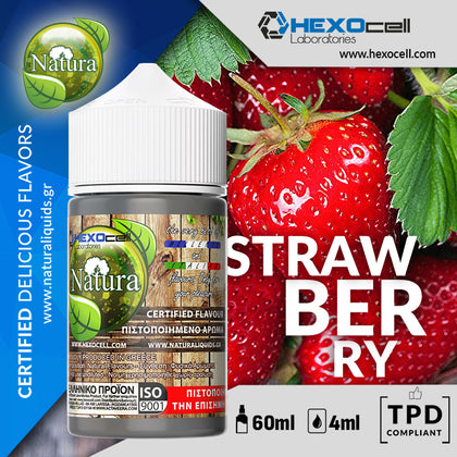 HYPERMIX ULTRA - NATURA - STRAWBERRY (ΖΟΥΜΕΡΕΣ ΩΡΙΜΕΣ ΦΡΑΟΥΛΕΣ) - 4ML ΑΡΩΜΑ για 60ML Τελικό