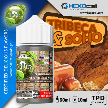 HYPERMIX ULTRA - NATURA - TRΙBECA & SOHO (ΚΑΠΝΟΣ, ΒΑΝΙΛΙΑ, ΚΑΡΑΜΕΛΑ & ΞΗΡΟΙ ΚΑΡΠΟΙ) - 10ML ΑΡΩΜΑ για 60ML Τελικό