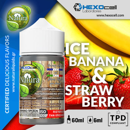 HYPERMIX ULTRA - NATURA - ICE BANANA & STRAWBERRY (ΜΠΑΝΑΝΑ, ΦΡΑΟΥΛΑ & ΜΕΝΘΟΛΗ) - 6ML ΑΡΩΜΑ για 60ML Τελικό