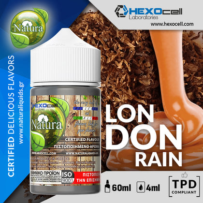 HYPERMIX ULTRA - NATURA - LONDON RAIN (ΗΠΙΟΣ ΚΑΠΝΟΣ & ΑΛΜΥΡΗ ΚΑΡΑΜΕΛΑ) - 4ML ΑΡΩΜΑ για 60ML Τελικό