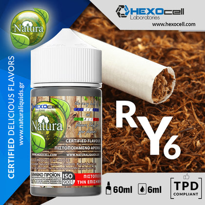 HYPERMIX ULTRA - NATURA - RY6 TOBACCO (ΚΑΠΝΟΣ, ΔΙΠΛΗ ΒΑΝΙΛΙΑ, ΔΙΠΛΗ ΚΑΡΑΜΕΛΑ & ΞΗΡΟΙ ΚΑΡΠΟΙ) - 6ML ΑΡΩΜΑ για 60ML Τελικό