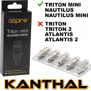 ΑΤΜΟΠΟΙΗΤΗΣ - 1x ΚΕΦΑΛΗ ASPIRE TRITON MINI 2 / NAUTILUS BVC A1 KANTHAL (1.2 ohm)