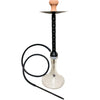 SHISHA - ΝΑΡΓΙΛΕΣ - HOK61 ΓΥΑΛΙΝΟΣ ΜΕ ΚΕΡΑΜΙΚΗ ΒΑΣΗ ΚΑΙ ΣΩΛΗΝΑ ΑΛΟΥΜΙΝΙΟΥ 73cm ΜΟΝΟΣ ( BLACK / ΜΑΥΡΟ )