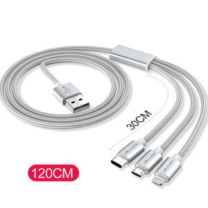 JELLICO GS-13 3-IN-1 LIGHTNING - TYPE C - MICRO USB QUICK CHARGE 1.2M