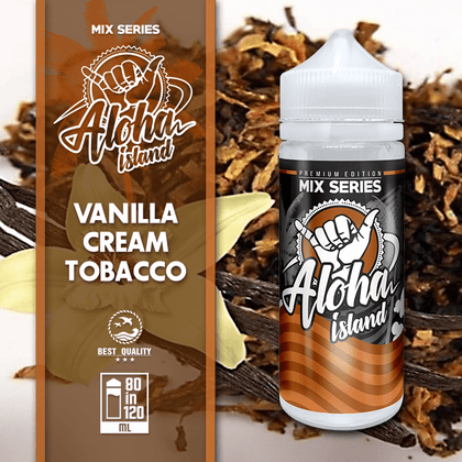 ALOHA ISLAND MIX-SHAKE-VAPE - 80/120ML - VANILLA, CREAM & TOBACCO (ΒΑΝΙΛΙΑ, ΚΡΕΜΑ, ΚΑΠΝΟΣ)