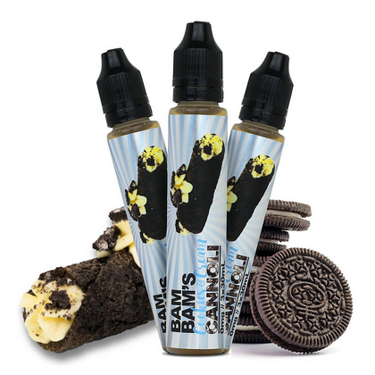 BAM BAM'S - 90ML (3 x 30ML) COOKIES & CREAM CANNOLI 70% VG (ΚΑΝΟΛΙ-ΜΠΙΣΚΟΤΟ-ΚΡΕΜΑ)