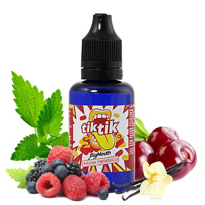 BIG MOUTH - 10ML TIK TIK (ΜΕΝΤΑ-ΚΕΡΑΣΙ-ΜΟΥΡΑ-ΒΑΝΙΛΙΑ) ΣΥΜΠΥΚΝΩΜΕΝΟ ΑΡΩΜΑ