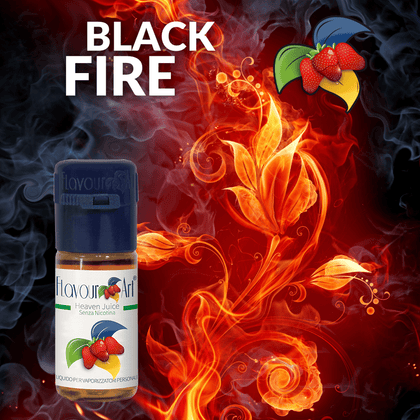 ELIQUID - 10ML - FLAVOURART ITALY - BLACK FIRE ( ΚΑΠΝΟΣ & ΚΑΡΑΜΕΛΑ ) 0mg