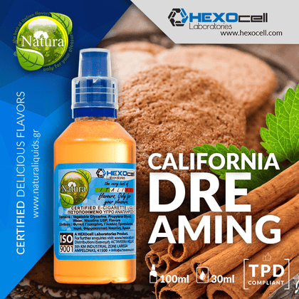 MIX & SHAKE - NATURA 30/60ML - CALIFORNIA DREAMING (ΚΑΝΕΛΑ, ΜΠΙΣΚΟΤΟ & ΜΕΝΤΑ)