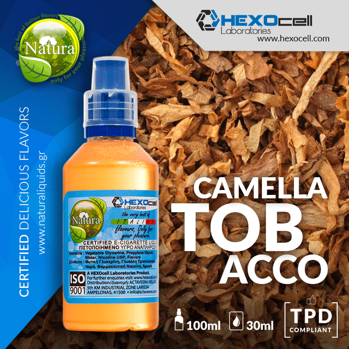 MIX & SHAKE - NATURA 30/60ML - CAMILA TOBACCO (ΞΥΛΩΔΗΣ & ΓΗΙΝΟΣ ΜΕΤΡΙΑΣ ΕΝΤΑΣΗΣ ΤΟΥΡΚΙΚΟΣ ΚΑΠΝΟΣ)