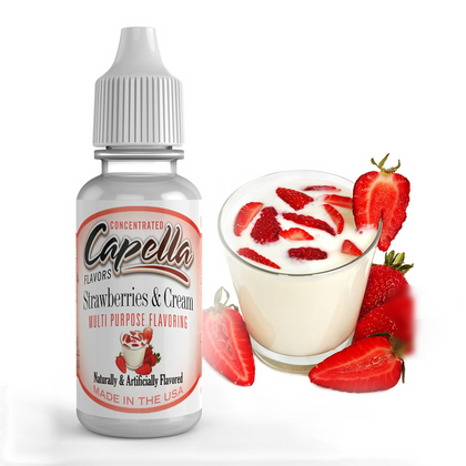 CAPELLA - 13ML STRAWBERRIES AND CREAM (ΦΡΑΟΥΛΕΣ ΜΕ ΚΡΕΜΑ) ΣΥΜΠΥΚΝΩΜΕΝΟ ΑΡΩΜΑ