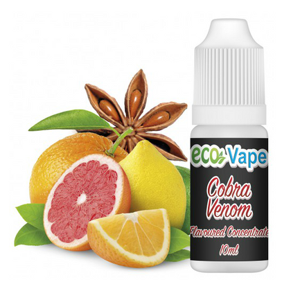 ECO VAPE - 10ML COBRA VENOM (ΕΣΠΕΡΙΔΟΕΙΔΗ & ΓΛΥΚΑΝΙΣΟΣ) ΣΥΜΠΥΚΝΩΜΕΝΟ ΑΡΩΜΑ