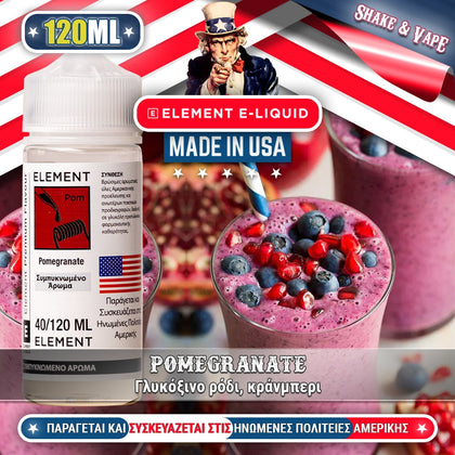 ELEMENT MIX-SHAKE-VAPE - 40/120ML – POMEGRANATE (ΓΛΥΚΟΞΙΝΟ ΡΟΔΙ & ΚΡΑΝΜΠΕΡΙ)