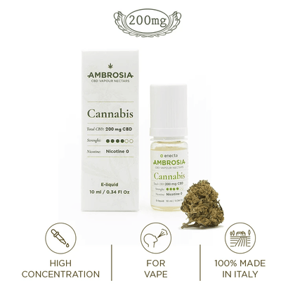 CBD - VAPE LIQUID - ENECTA - AMBROSIA CANNABIS (ΚΑΝΝΑΒΗ) - 10ML 200mg ** ΠΕΡΑΣΜΕΝΗ ΗΜΕΡΟΜΗΝΙΑ **