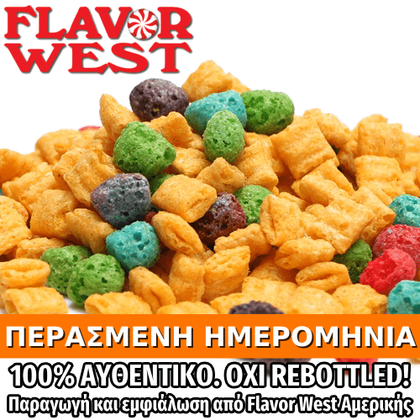 FLAVOR WEST - 118ML CRUNCH FRUIT CEREAL (ΔΗΜΗΤΡΙΑΚΑ ΦΡΟΥΤΩΝ CAPTAIN CRUNCH) ΣΥΜΠΥΚΝΩΜΕΝΟ ΑΡΩΜΑ ** ΠΕΡΑΣΜΕΝΗ ΗΜΕΡΟΜΗΝΙΑ **
