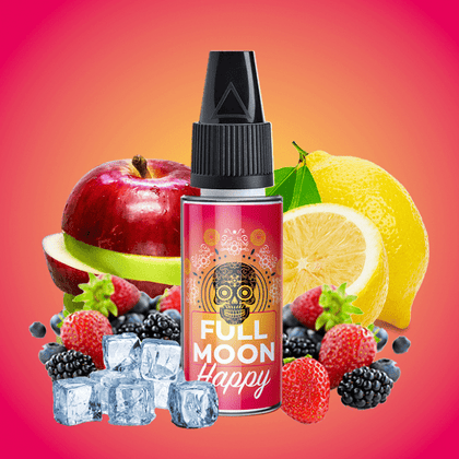 FULL MOON - 10ML HAPPY (ΔΡΟΣΕΡΑ ΚΟΚΚΙΝΑ ΜΟΥΡΑ & ΑΛΛΑ ΦΡΟΥΤΑ, ΛΕΜΟΝΙ) AROMA