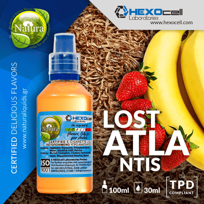 MIX & SHAKE - NATURA 30/60ML - LOST ATLANTIS (ΑΠΑΛΟΣ ΚΑΠΝΟΣ, ΜΠΑΝΑΝΑ & ΦΡΑΟΥΛΑ)