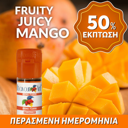 D.I.Y. - ΑΡΩΜΑ - 10ML - FLAVOURART ITALY - MANGO FRUITY JUICY - ΖΟΥΜΕΡΟ ΜΑΝΓΚΟ - 3% ** ΠΕΡΑΣΜΕΝΗ ΗΜΕΡΟΜΗΝΙΑ **