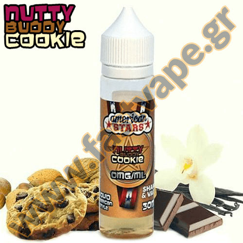 AMERICAN STARS - MIX-SHAKE-VAPE - 30/60ML - NUTTY BUDDY COOKIE (ΜΠΙΣΚΟΤΑ ΒΟΥΤΥΡΟΥ-ΨΗΜΕΝΟΙ ΞΗΡΟΙ ΚΑΡΠΟΙ-ΒΑΝΙΛΙΑ)