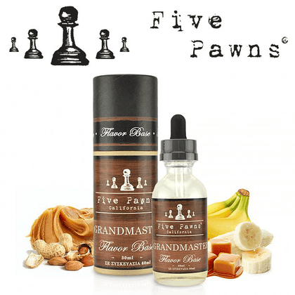 FIVE PAWNS MIX-SHAKE-VAPE - 30/60ML - GRANDMASTER (ΦΥΣΤΙΚΟΒΟΥΤΥΡΟ-ΚΡΕΜΑ ΜΠΑΝΑΝΑΣ-ΚΑΡΑΜΕΛΑ)