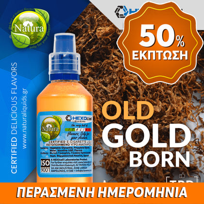 MIX & SHAKE - NATURA 30/60ML - OLD GOLDBORN (ΣΚΟΥΡΟΣ ΣΤΡΙΦΤΟΣ ΚΑΠΝΟΣ ΒΙΡΤΖΙΝΙΑ & ΜΠΑΧΑΡΙΚΑ) ** ΠΕΡΑΣΜΕΝΗ ΗΜΕΡΟΜΗΝΙΑ **