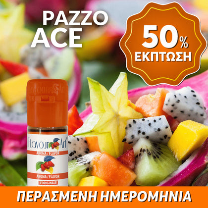 D.I.Y. - ΑΡΩΜΑ - 10ML - FLAVOURART ITALY - PAZZO ACE - ΜΕΙΓΜΑ ΕΞΩΤΙΚΩΝ ΦΡΟΥΤΩΝ - 5% ** ΠΕΡΑΣΜΕΝΗ ΗΜΕΡΟΜΗΝΙΑ **