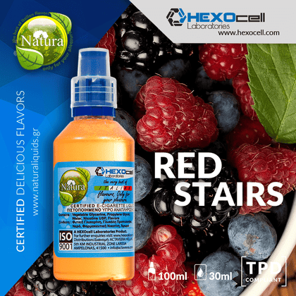 MIX & SHAKE - NATURA 30/60ML - RED STAIRS (ΚΡΑΝΜΠΕΡΙ, ΦΡΑΟΥΛΑ, ΚΟΚΚΙΝΟ ΣΤΑΦΥΛΙ, ΣΜΕΟΥΡΟ, ΒΑΤΟΜΟΥΡΟ & ΜΕΝΤΑ)