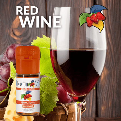 D.I.Y. - ΑΡΩΜΑ - 10ML - FLAVOURART ITALY - WINE RED ( RW ) - ΚΟΚΚΙΝΟ ΚΡΑΣΙ - 3%