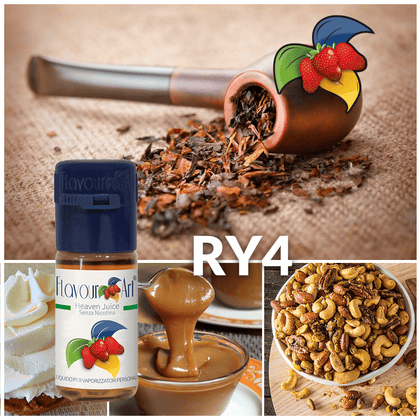 ELIQUID - 10ML - FLAVOURART ITALY - RY4 ( ΚΑΡΑΜΕΛΩΜΕΝΟΣ ΚΑΠΝΟΣ & ΒΑΝΙΛΙΑ ) 0mg