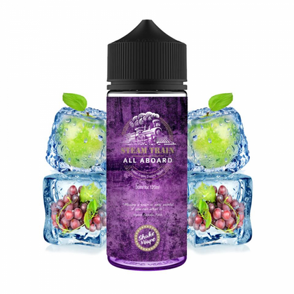 MIX & SHAKE - STEAM TRAIN 30/120ML - ALL ABOARD (ΠΑΓΩΜΕΝΟ ΣΤΑΦΥΛΙ & ΠΡΑΣΙΝΟ ΜΗΛΟ)