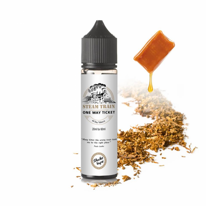 MIX & SHAKE - STEAM TRAIN 20/60ML - ONE WAY TICKET (ΑΝΑΤΟΛΙΚΑ ΚΑΙ ΔΥΤΙΚΑ ΚΑΠΝΑ & ΛΙΩΜΕΝΗ ΚΑΡΑΜΕΛΑ)