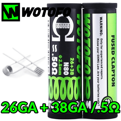 10x WOTOFO FUSED CLAPTON ΕΤΟΙΜΕΣ ΑΝΤΙΣΤΑΣΕΙΣ N80 0.5ohm 2.5mm ( 26GA + 38GA )