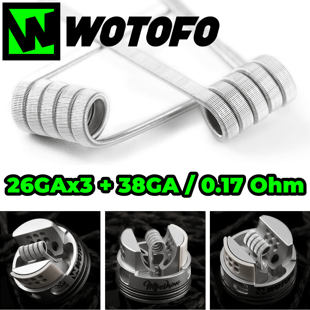 10x WOTOFO TRI-CORE FUSED CLAPTON N80 0.17 OHM ΑΝΤΙΣΤΑΣΗ ( 26GAx3 + 38GA )
